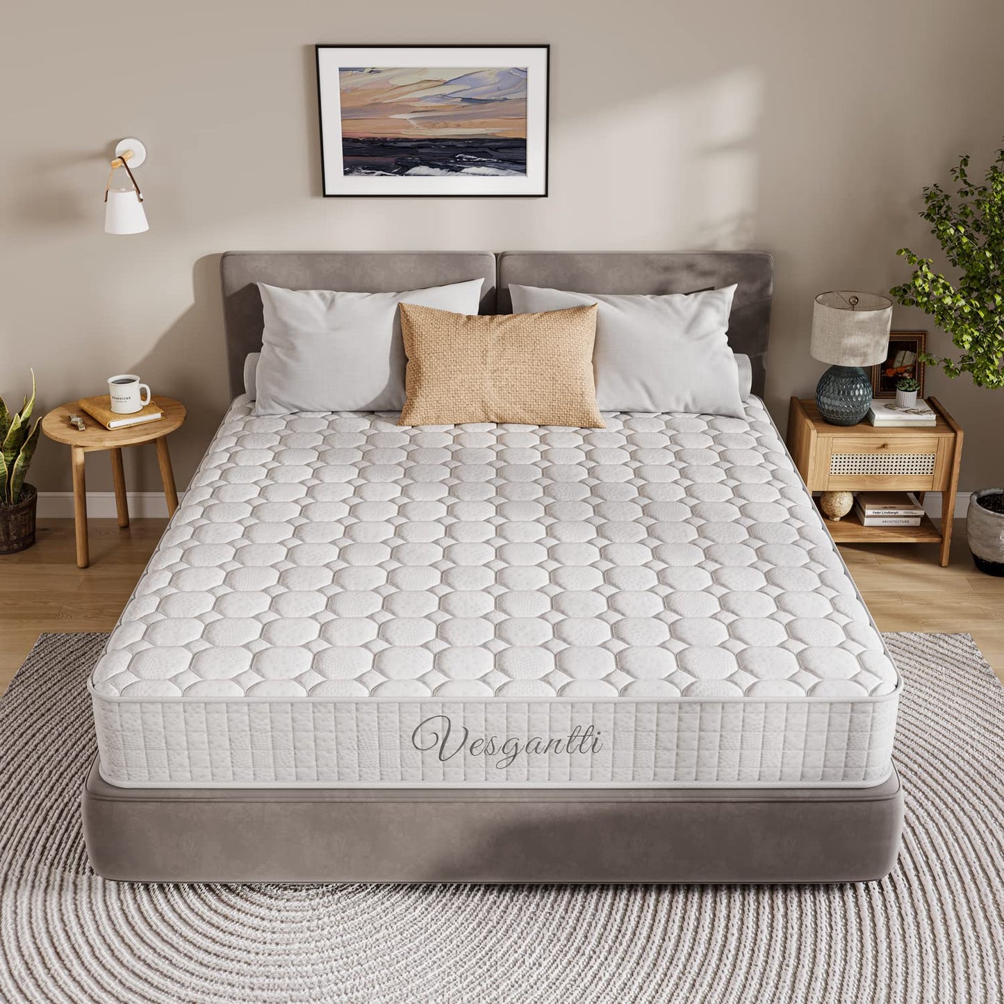 Vesgantti Small Double Mattress Hybrid Mattress 120x190x25cm, White