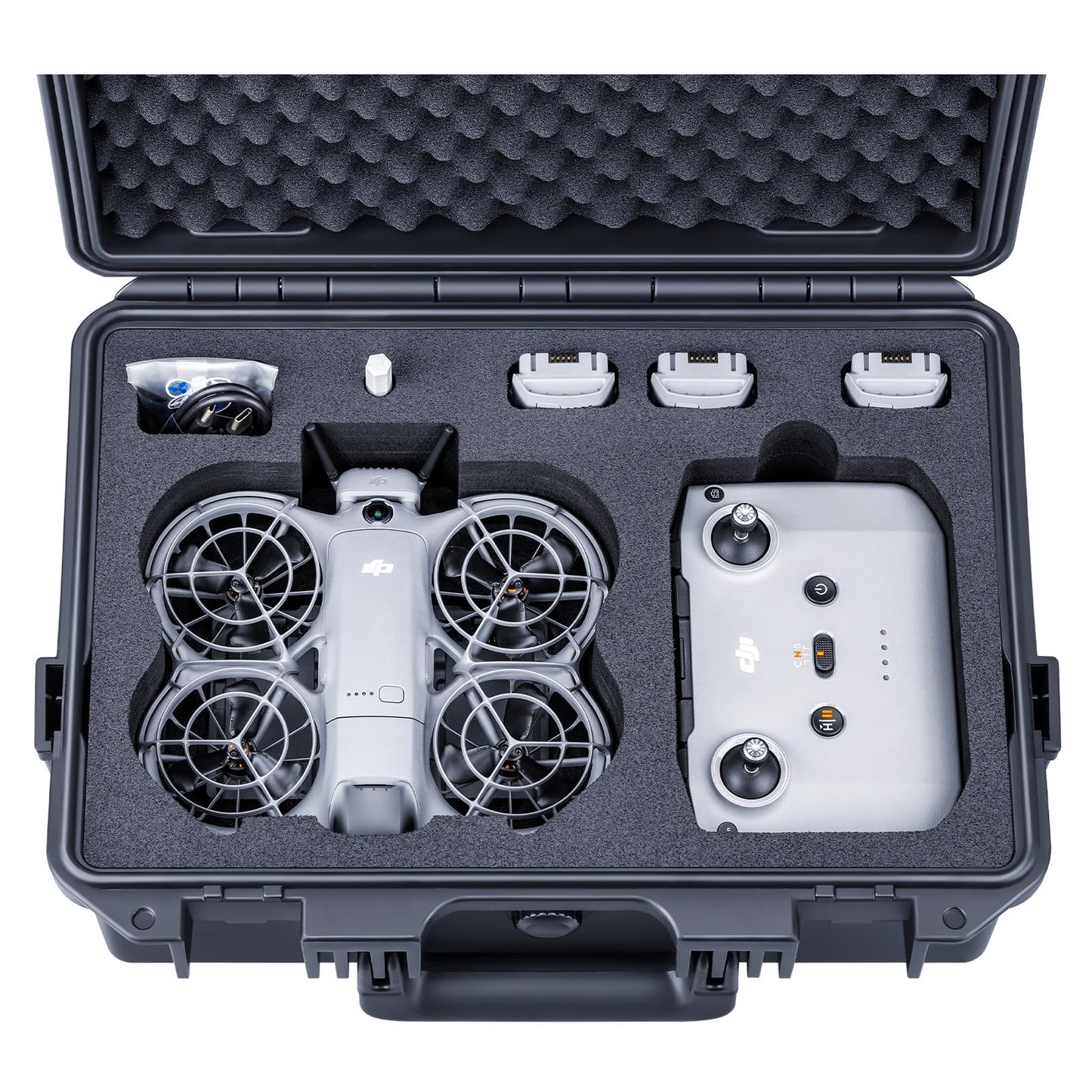 Lykus Titan N200 Waterproof Hard Case for DJI Neo 2 Fly More Combo, RC-N3/N2 Controller, Support Up to 7 Batteries [CASE ONLY]