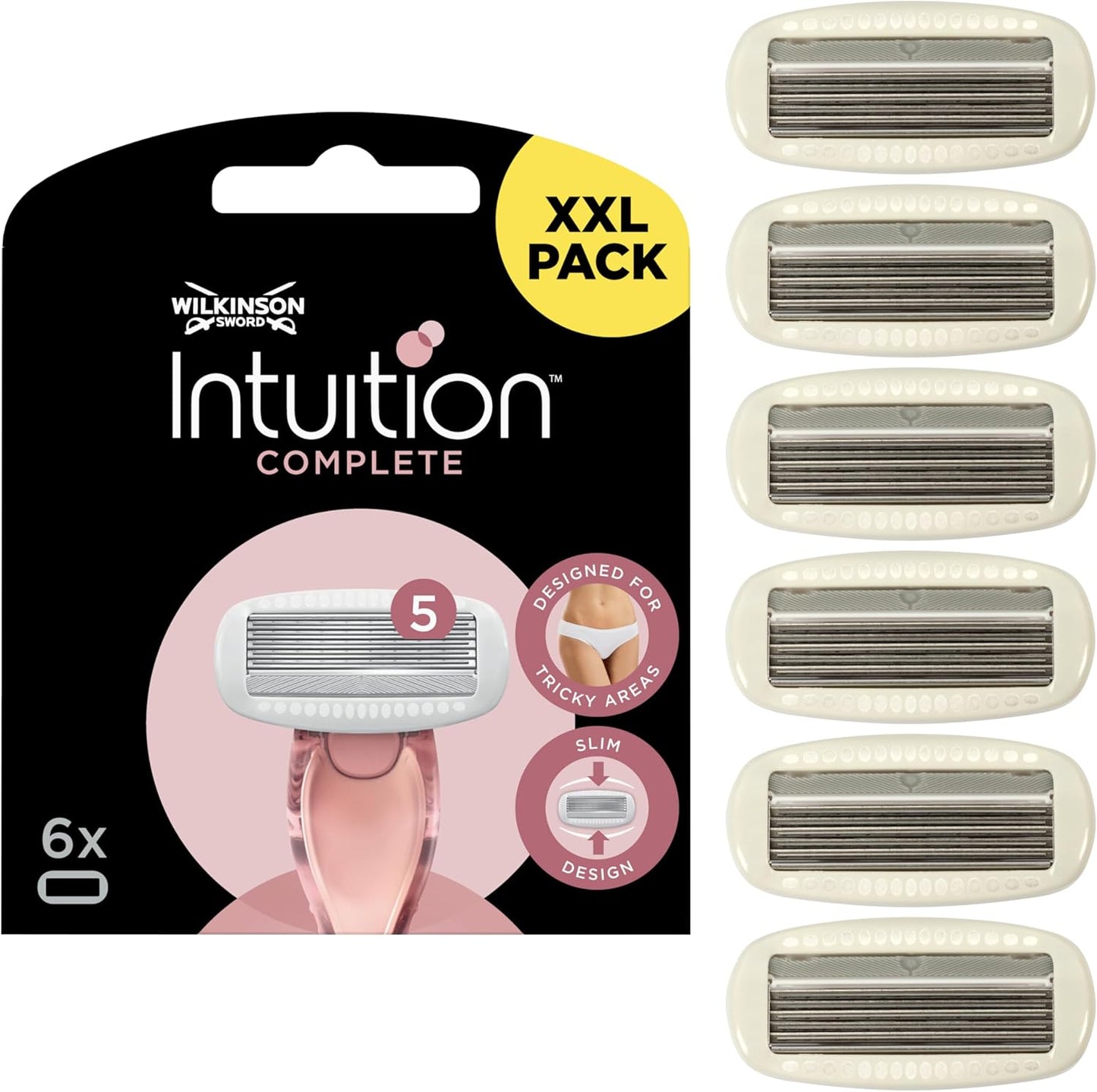 WILKINSON SWORD - Intuition Complete Blades For Women | Pack of 6 Razor Blade Refills. New but open scruffy box