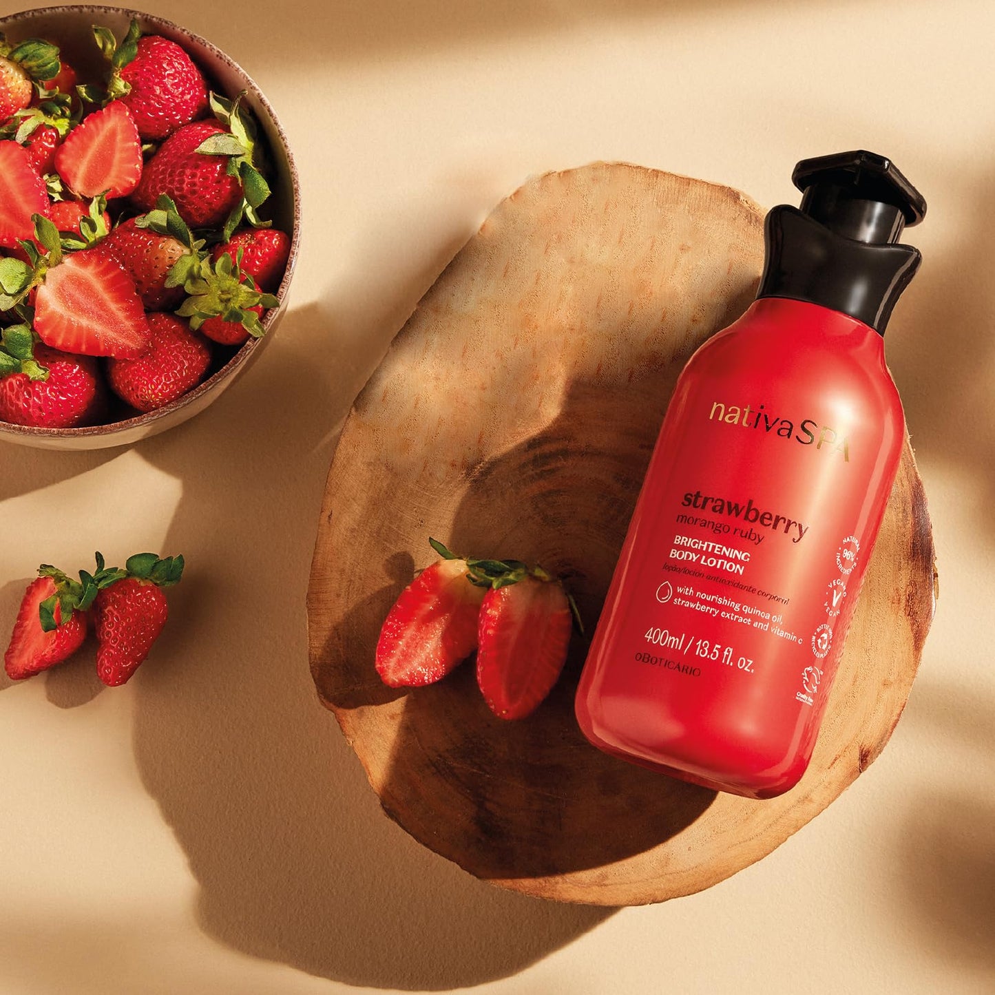 Loção Hidratante Morango Ruby Nativa SPA - 400ml