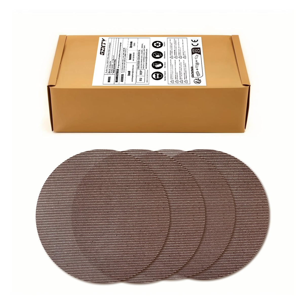 GZKTY 50 Piece 150mm Mesh Round Sanding Discs, Hook & Loop, Grits 60/80/120/180/240, Suitable for 150mm Orbital Sanders