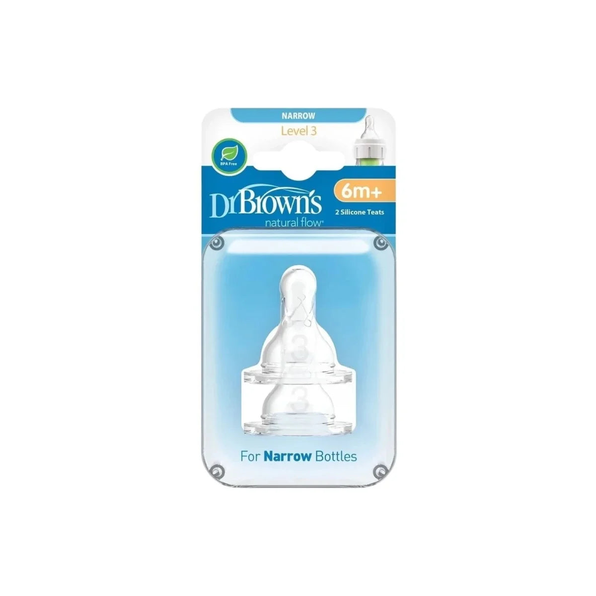 Dr. Brown's Options+ Narrow Neck Level 3 Teats 6+ months Pack of 2