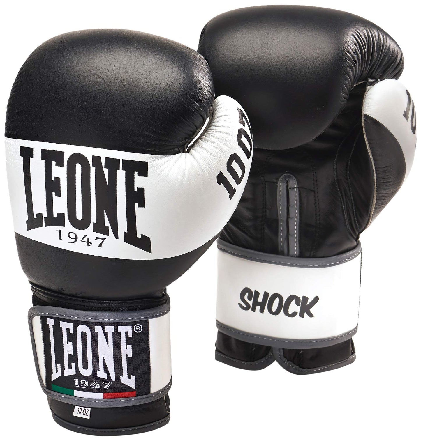LEONE 1947, Shock Boxing Gloves, Unisex Adult, Black, 12 OZ, GN047