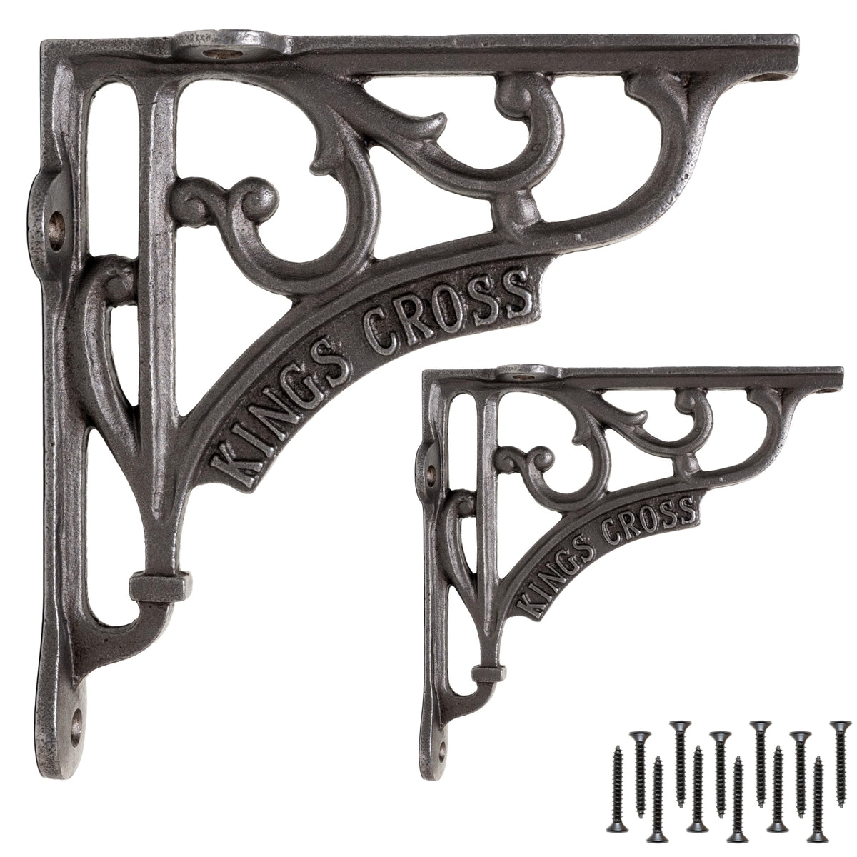 EDUWURXS Cast Iron Industrial Shelf Brackets 6x6? | Heavy Duty Rustic Wall Brackets (2 Pack) | Stylish Shelf Supports for Kitchen, Living Room & More