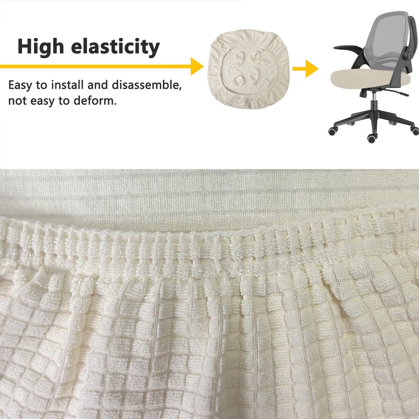 FYTXSZ Office Chair Seat Cover Stretch Elastic Universal Fit Washable Slipcover Seat Protector for Desk Swivel Computer Chairs