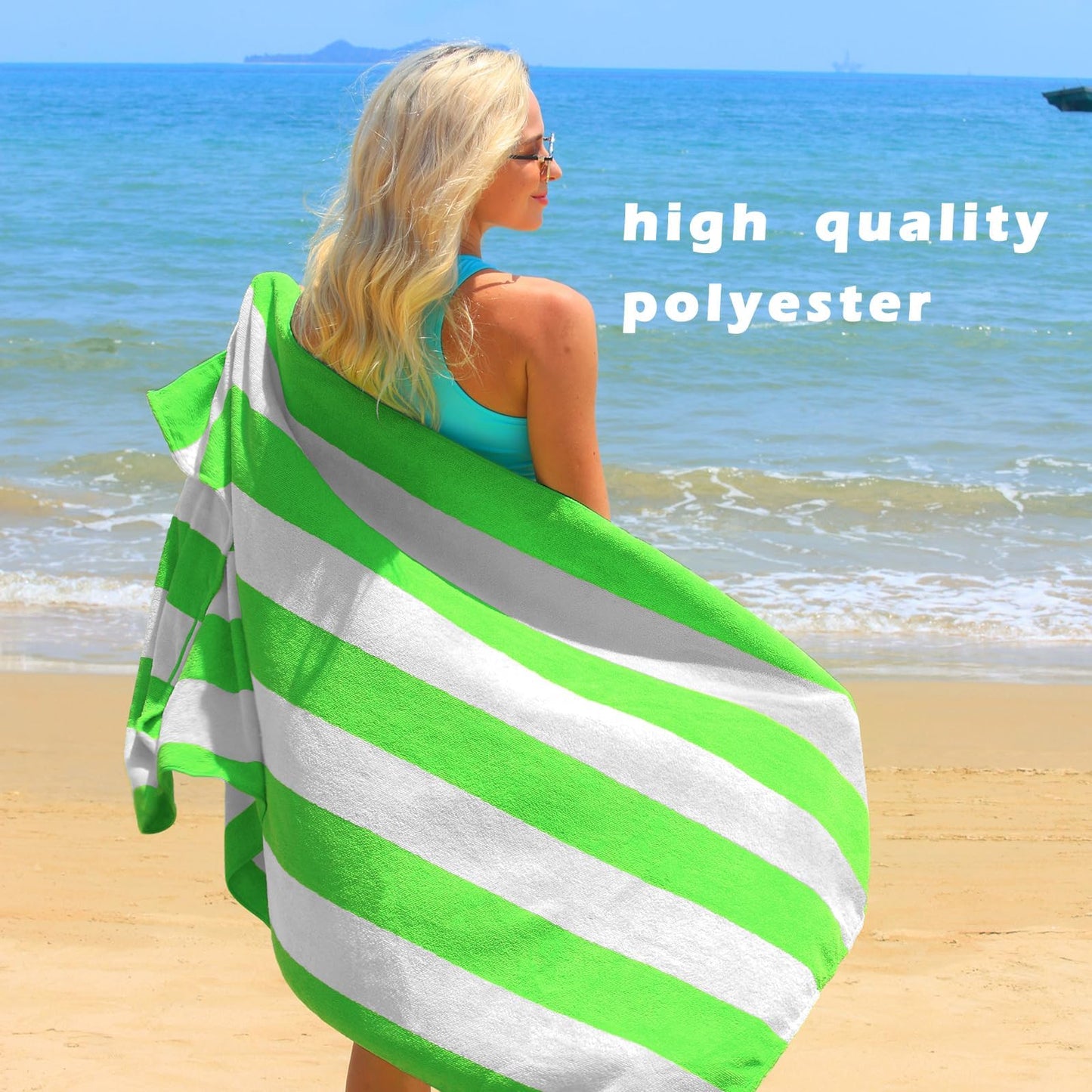 Exclusivo Mezcla 4-Pack Large Microfiber Beach Towels Set, 152x76 cm