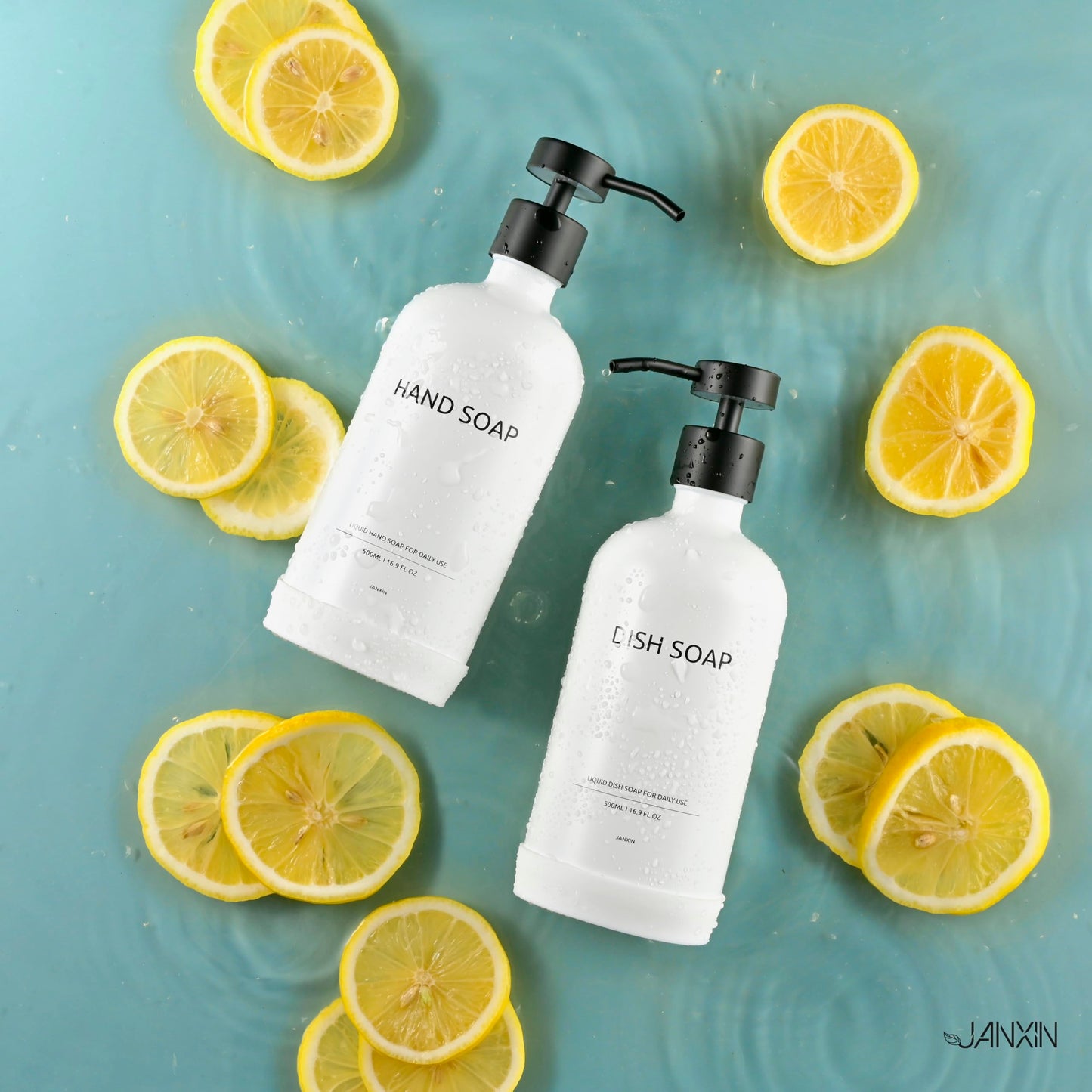 Janxin Glass Soap Dispenser, Kitchen Soap Dispenser Set, Suitable for Kitchen Sink Decoration, Bathroom Hand Washing