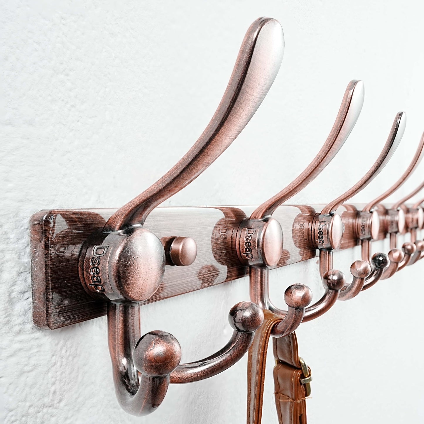 Dseap Coat Rack Wall Mount 94cm, Heavy Duty 2.5mm Base vs Flimsy 1mm, Double-Thick Solid Anti-Snap Hooks
