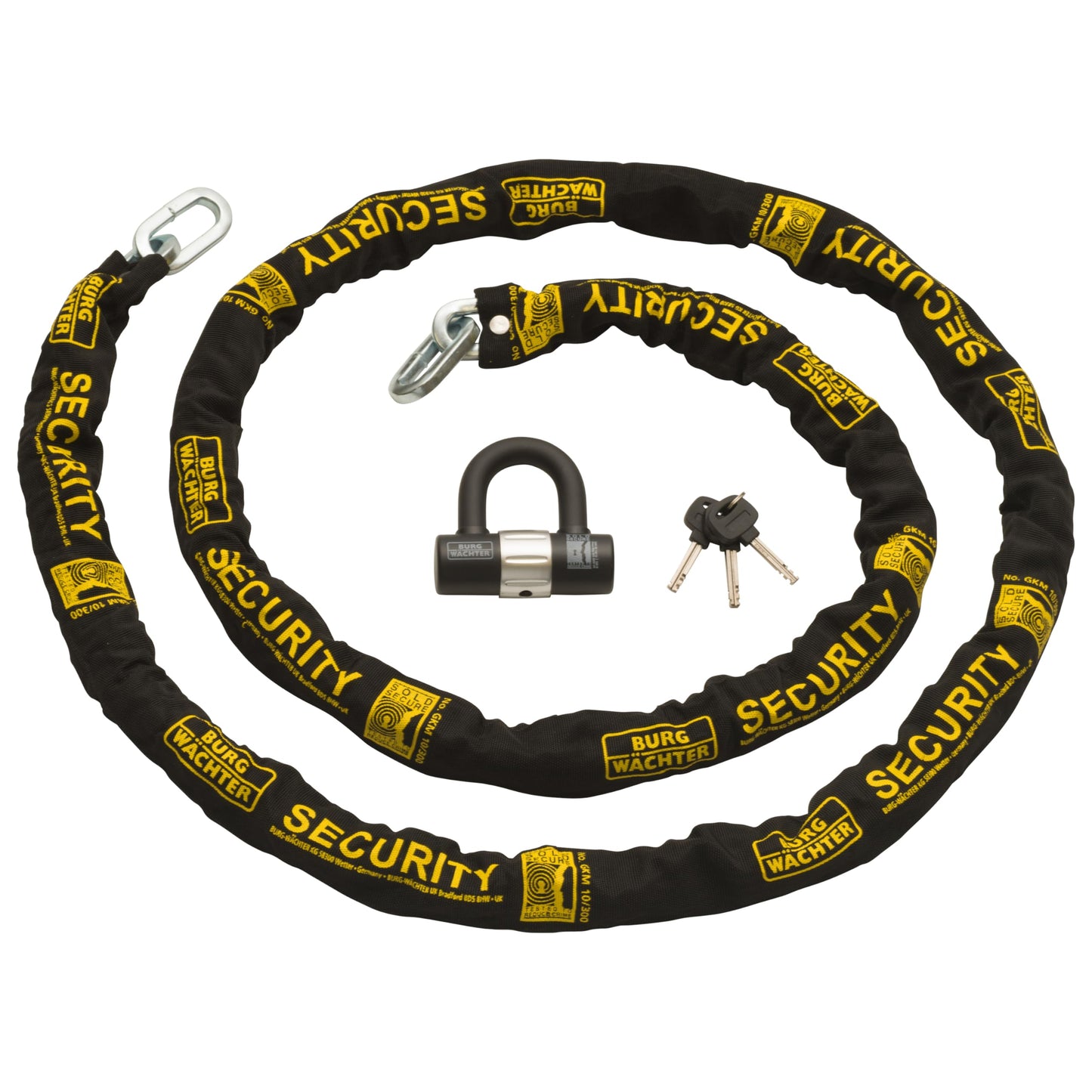Burg-Wachter Sold Secure Gold Bike Chain & Lock Kit, Black, 3M