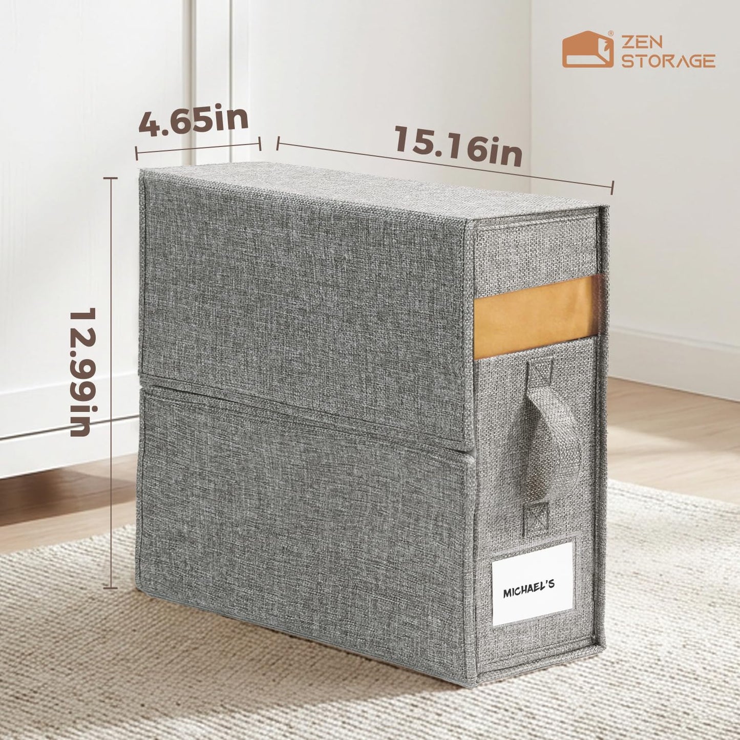 6 Pack Sheet Storage Box (King & Queen Size) with handle, Foldable Sheet Set Organizer for Closet, Sheet Organizer for Blanket, Coverlet and Towel