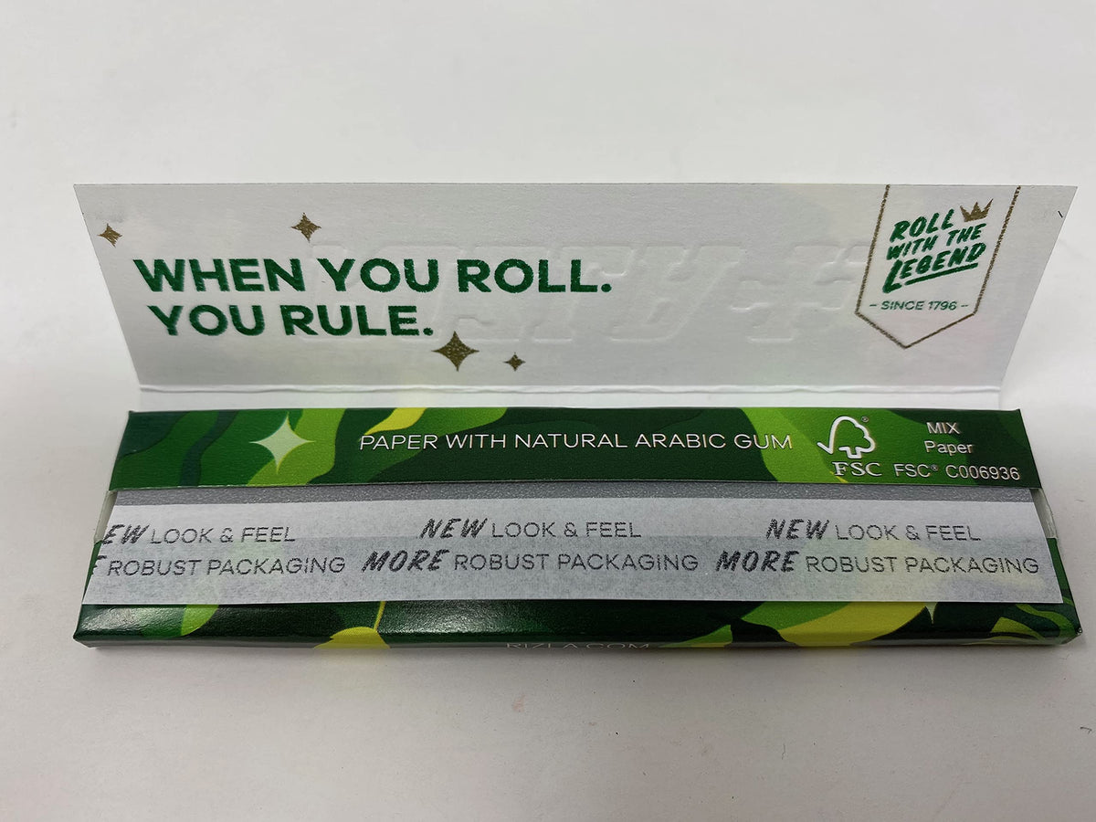 Rizla King Size Camouflage Rolling Paper Full Box Of 50 Booklets (Green)