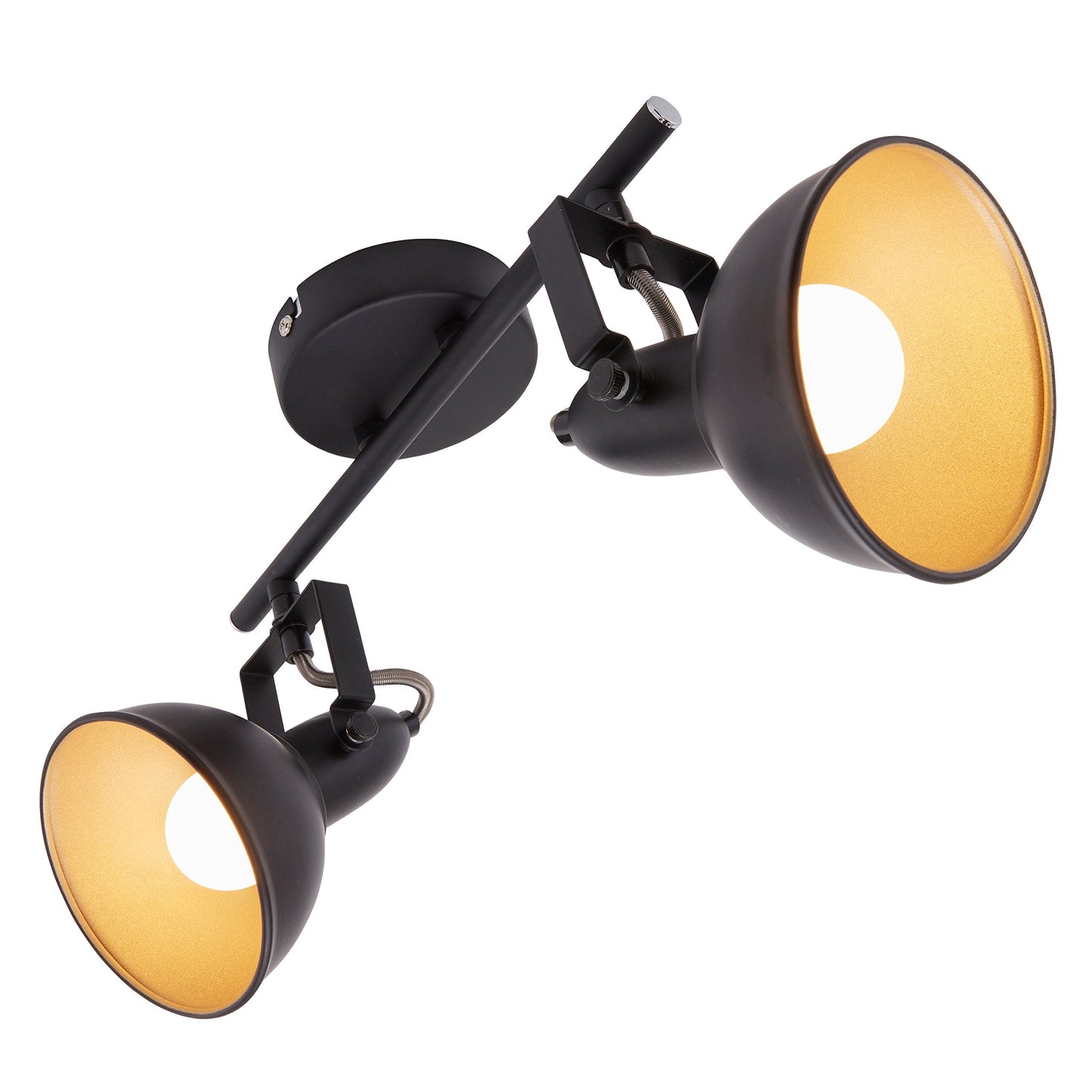 Briloner Leuchten Modern ceiling light, retro/vintage design, 2 rotatable spotlights, metall black-gold look, E14, IP20, max. 40 Watt, length: 30.4