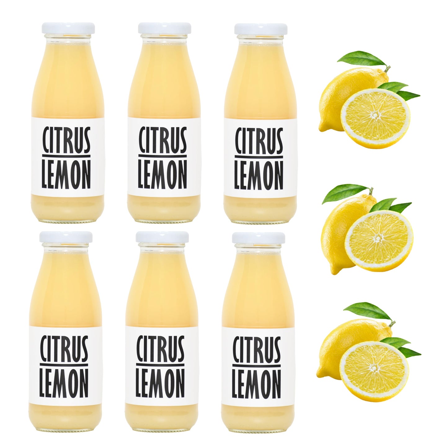 PRESSUICE Fresh Citrus Lemon Juice not from concentrate 6 bottles pack x 250 ml Fruit Pure Lemons Juices NFC - Pressed Drink - No added Sugar -