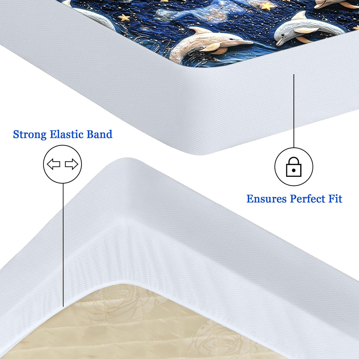 Sufdari Waterproof Mattress Protector double,135x190cm Mattress Cover for Bed,30cm Deep Pocket Fitted Sheet Style Mattress Protector with Elastic