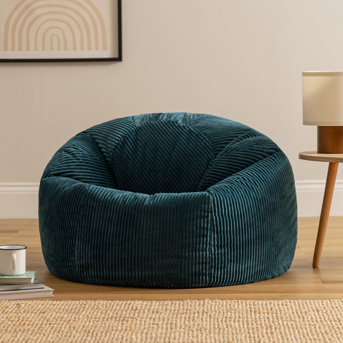 icon Kingston Cord Bean Bag with Filling Included, Set of 2, Teal