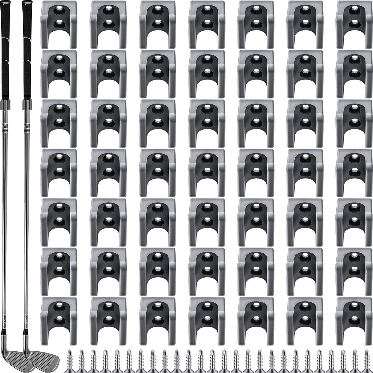 Deekin 30 Pcs Golf Club Holder Golf Club Rack Golf Storage Organizer for Garage Golf Club Hanger Golf Club Wall Mount with 60 Pcs Screws for Golf