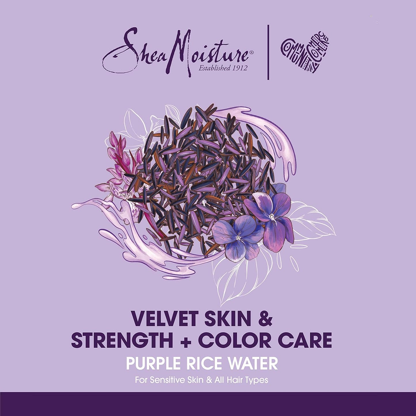 Shea Moisture Purple Rice Water Strength & Color Care Primer & Styler 7.5 oz / 222 ml - For Color-Treated Hair, Strength & Styling Prep
