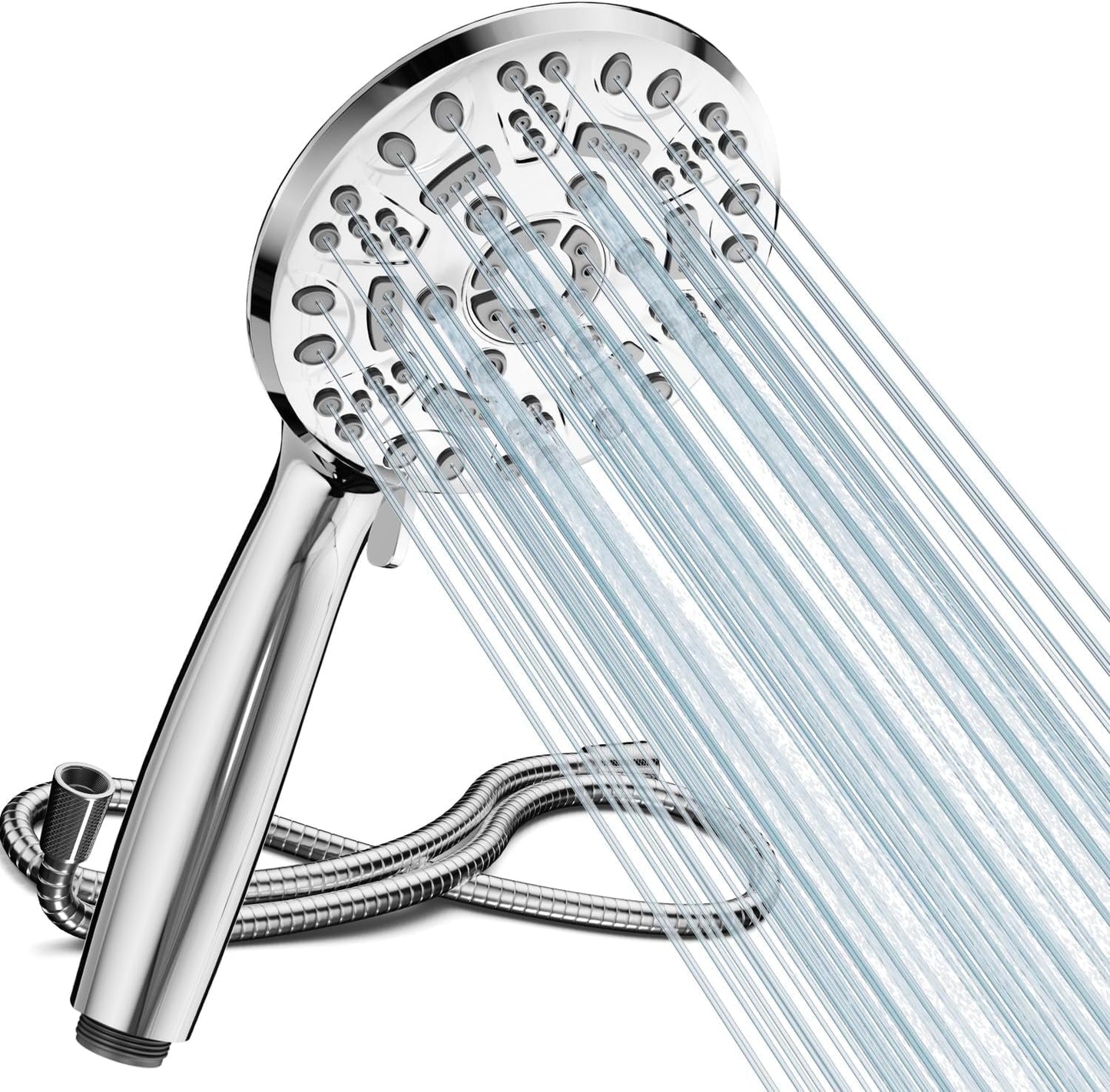 Cobbe Shower Head with Hose, High Pressure Shower Heads with 8 Spray Modes, Universal Bathroom Water Saving Shower Head Set, Large Powerful Flow Rain