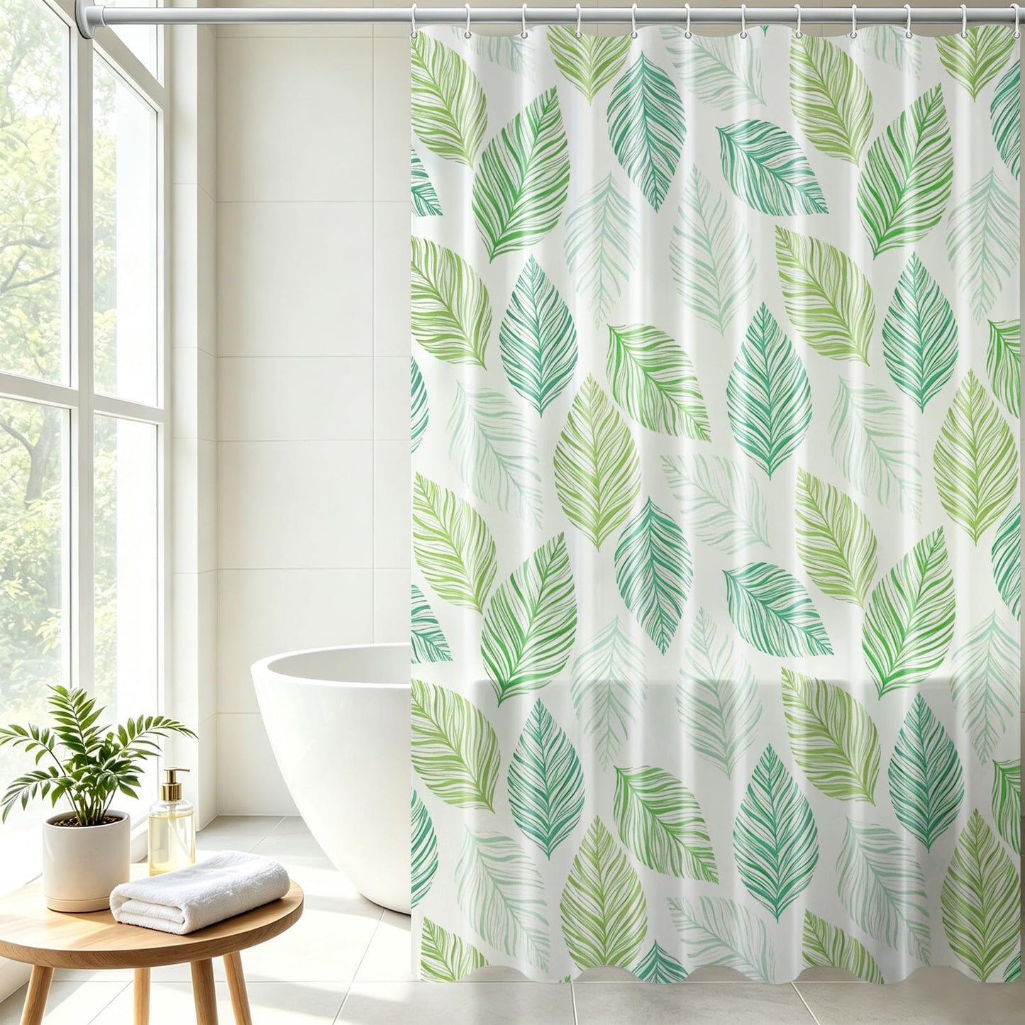 Vllcsla Shower Curtain 200/240 Drop, 180x200 Drop cm, PEVA Extra Long Wet Room Bathtub Curtain