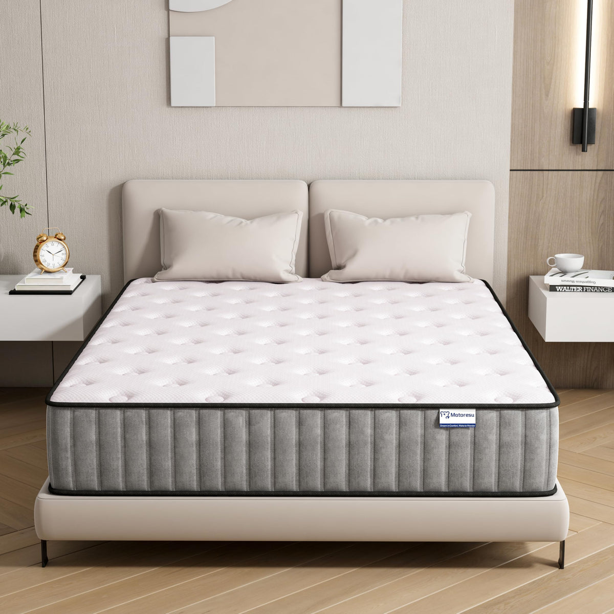 Matoresu 25CM Single Mattress with Innerspring Hybrid Memory Foam, Single Bed Mattress for Ultimate Support & Pressure Relief, Medium Firm Mattress in