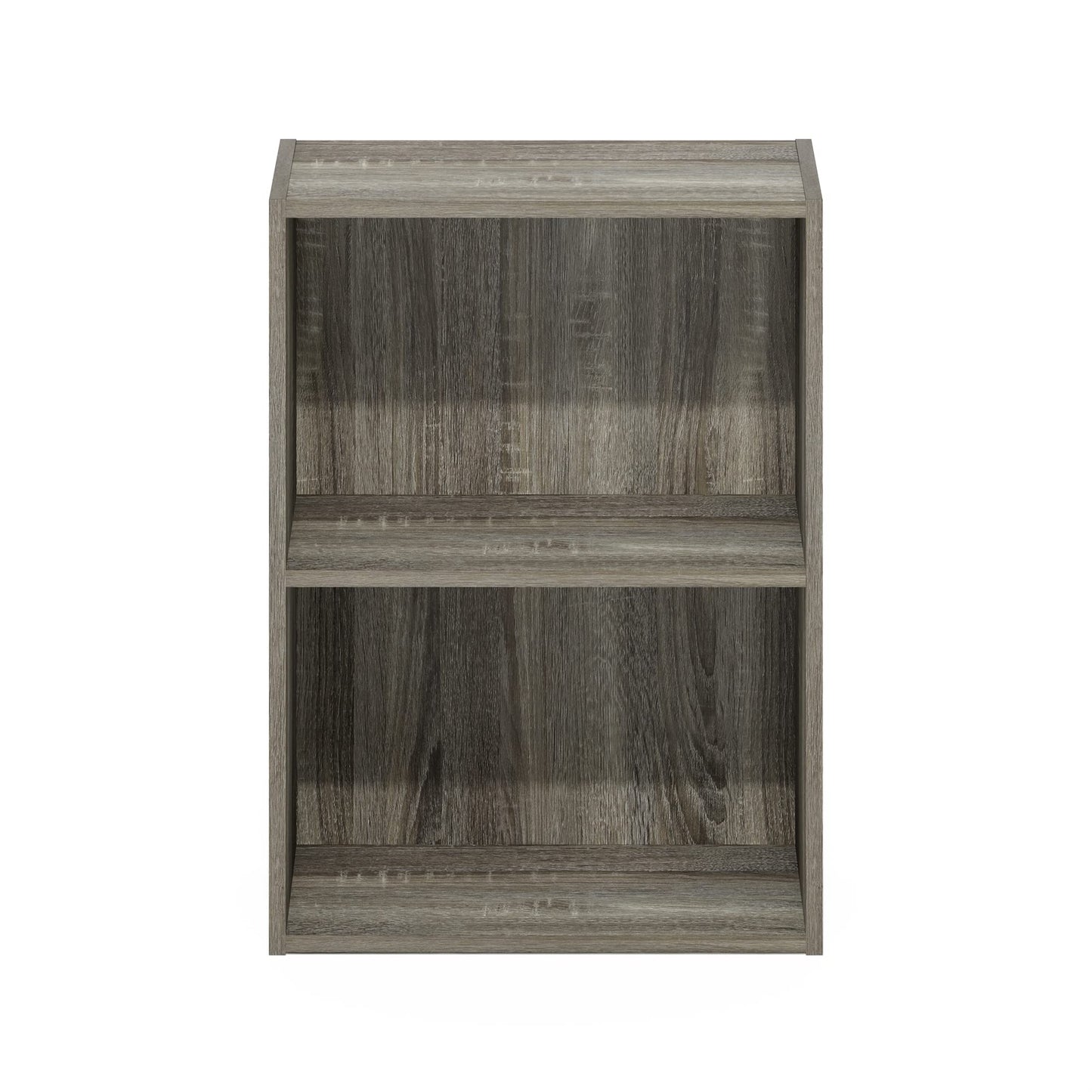 Furinno LUDER Book Shelf, 2-Tier Modern Bookshelf, Open Shelves Bookcase 9 x 16 x 21, for Living Room, Bedroom, Home Office, French Oak