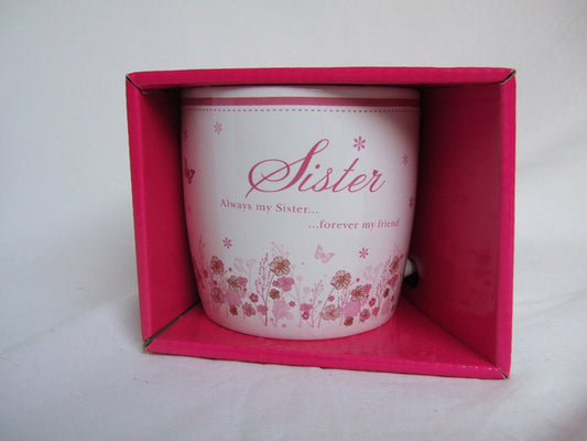 "Sister" Pink Floral Sentimental Mug With Presentation Box