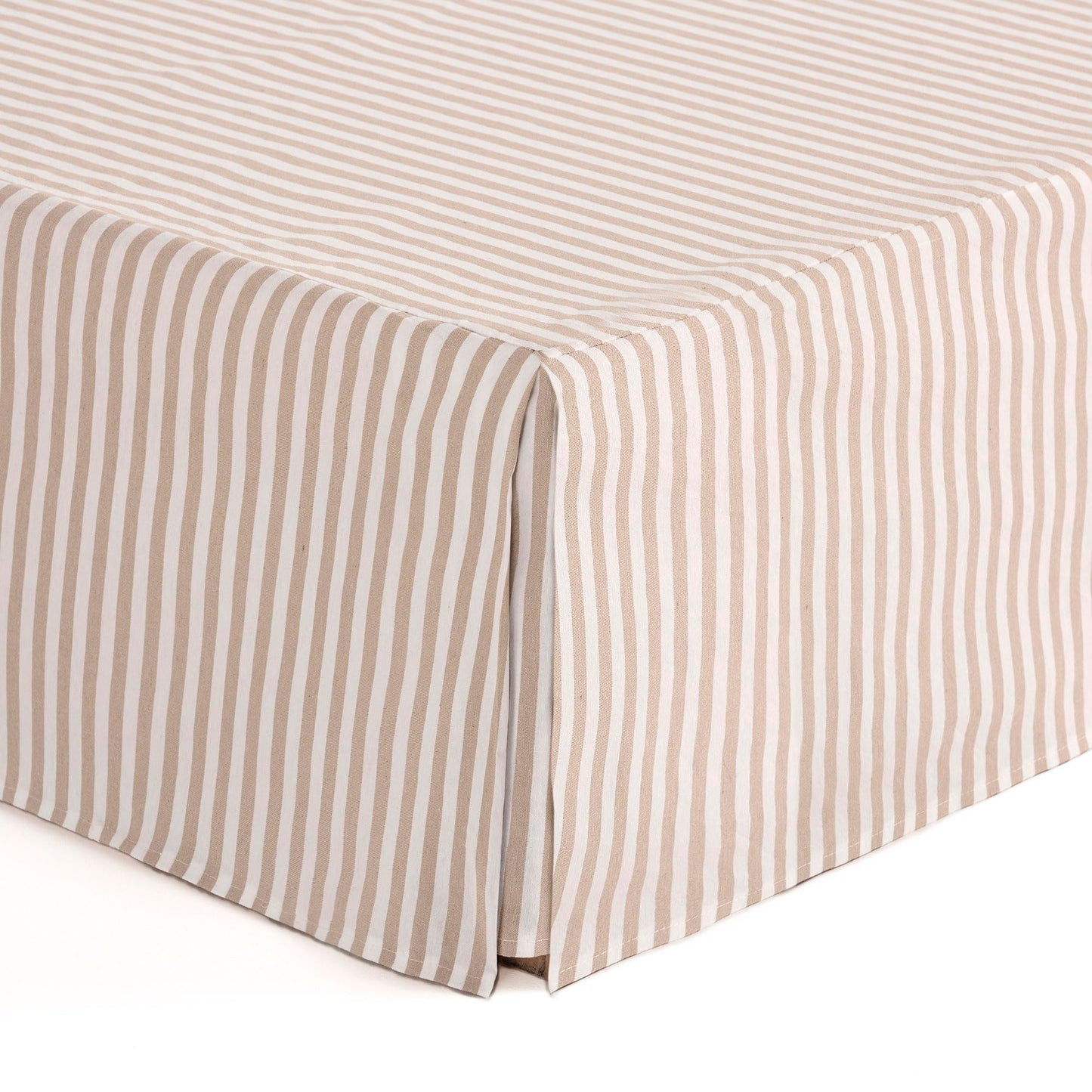 Bed Cover 140 x 190 / 200 cm Bed Base Cover 140 cm – Beige Stripes