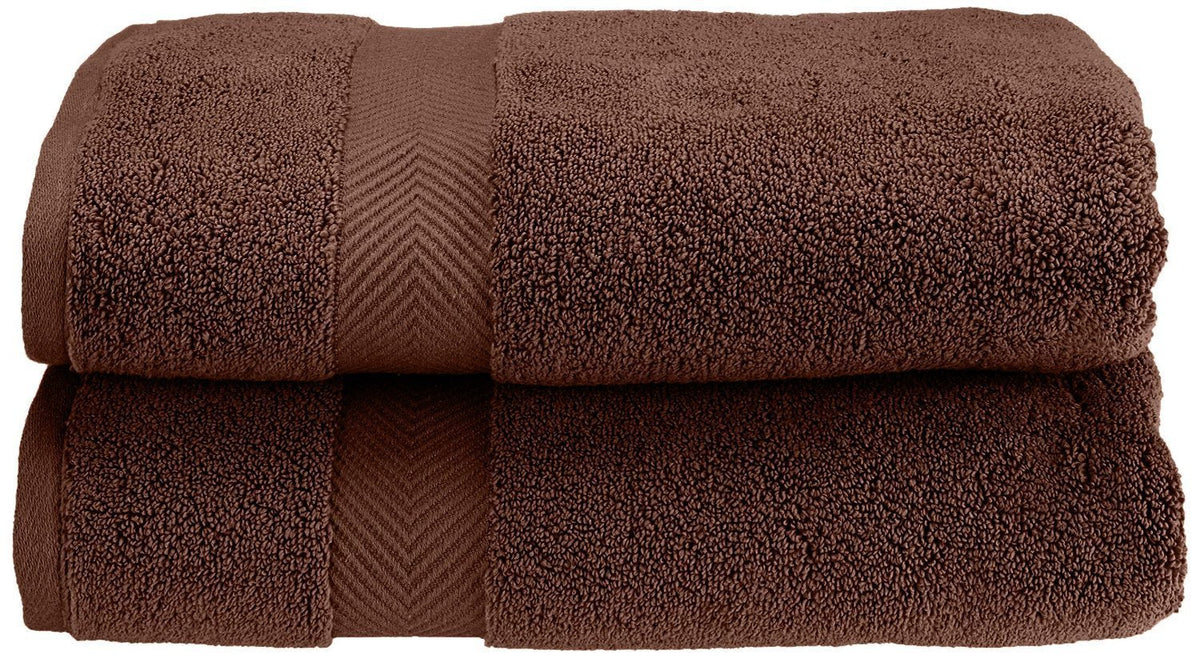 Superior Collection 100% Zero Twist Cotton Super Soft and Absorbent Bath Towel Set, Espresso (Set of 2)