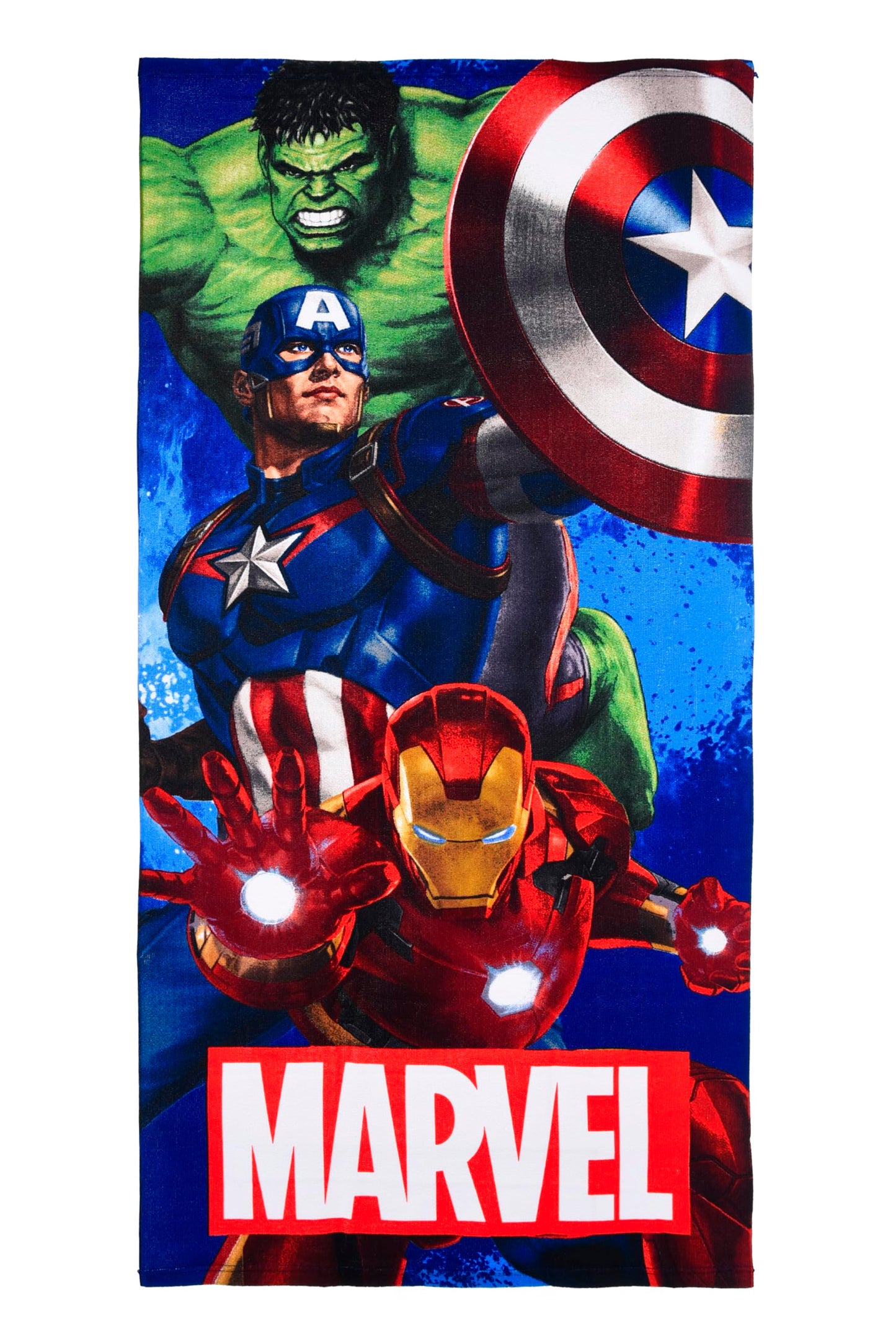 Marvel Avengers Microfibre Beach Towel, Superheroes, 70 x 140 cm, Blue