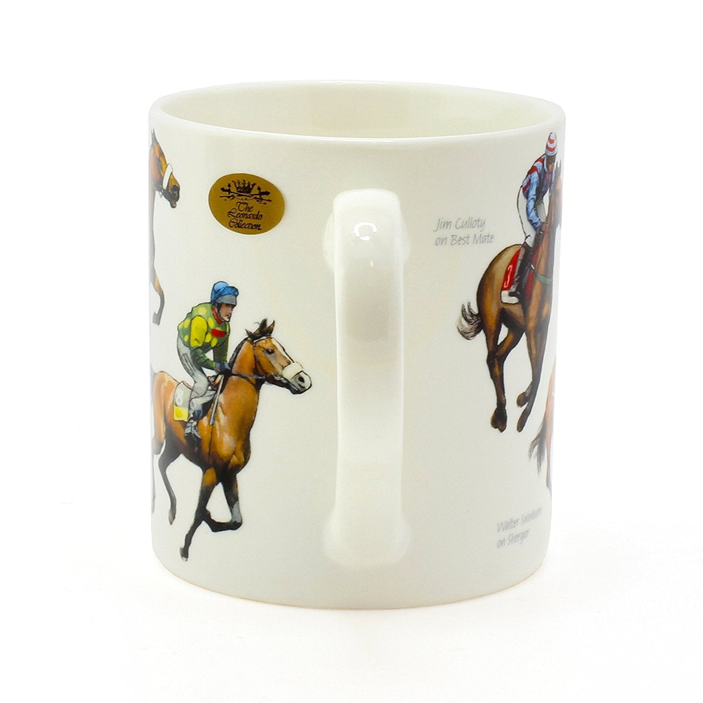 The Leonardo Collection Winning Post Fine China Windsor Mug ,Horse Racing Design, Famous Horses & Jockeys Perfect Cup for Fans of Horse Racing
