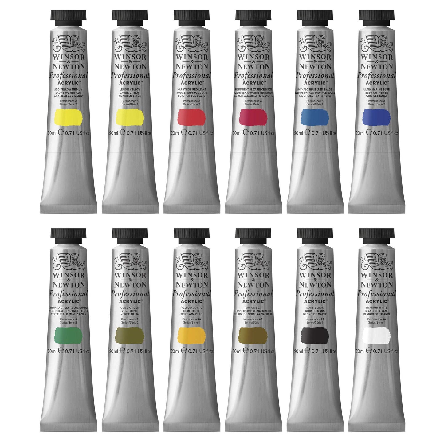 Winsor and Newton Artists Acrylic Paint Starter (12 x 20 ml)