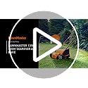 LawnMaster 1350W lawn scarifier, lawn rake, aerator. Electric scarifier with 33cm working width, interchangeable attachments, adjustable working depth and 40L collection bag, With 10m long cable.