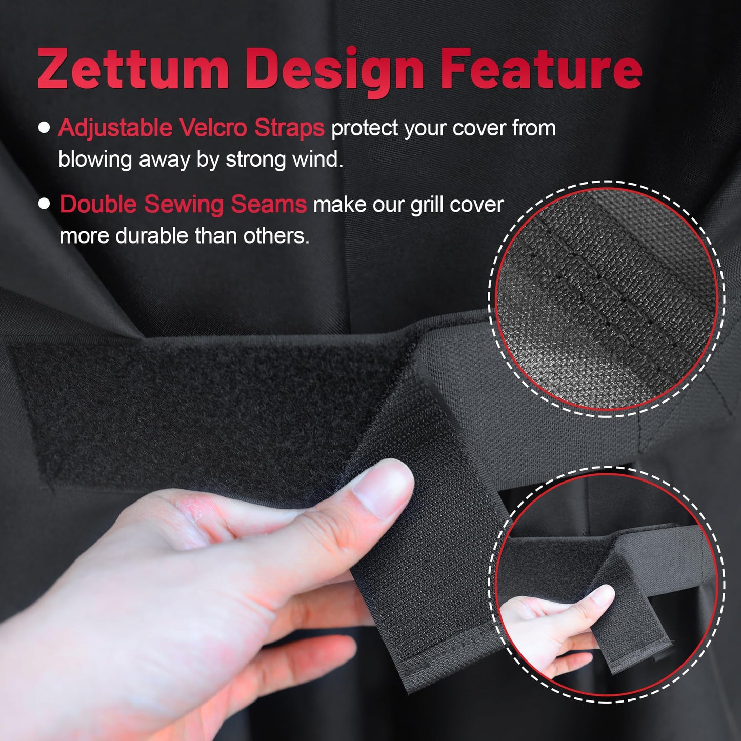 Zettum BBQ Covers 190 CM - 7109 Large Grill Barbecue Cover for Weber Summit 600 series Grill Heavy Duty & Waterproof, PU Coating Cover for Monument,