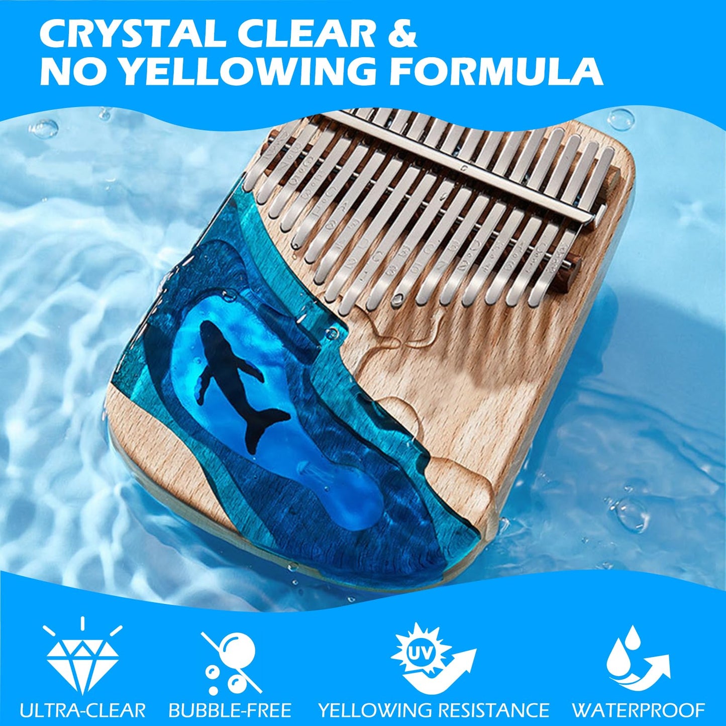 Teexpert Crystal Clear Epoxy Kit - 64oz Clear Coating & Casting Art Resin, 1:1 Epoxy and Hardener for Jewelry, Wood Coaster Tray
