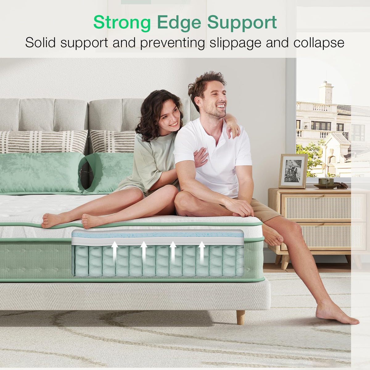 Novilla Mattresses King Size 10.6 Inch 3-Zone Gel Memory Foam Pocket Sprung Mattress