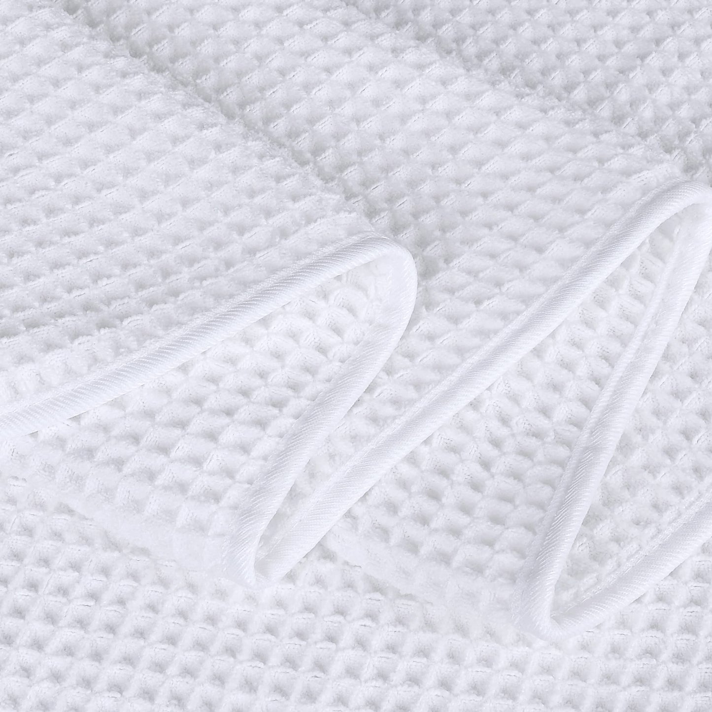 POLYTE Microfibre Quick Dry Lint Free Bath Sheet, 89 x 178 cm, Set of 2 (White, Waffle Weave)