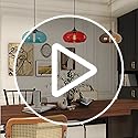 HJXDtech Pendant Light with 28cm Glass Lampsahde, Industrial Vintage Loft Bar E27 Ceiling Hanging Lamp for Kitchen, Dining &Living Room (Silver)