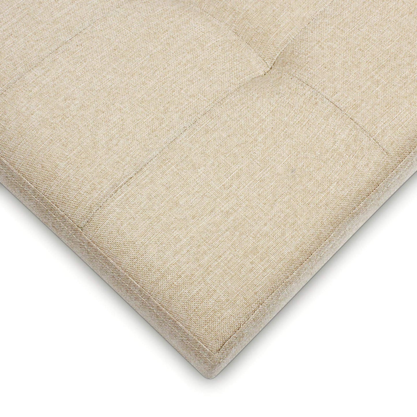 BRIAN & DANY Folding Linen Storage Boxes Footstool Ottoman, Foot Rest Stool, Foldable Seat Bench Footrest - Beige, 76 x 38 x 38 cm