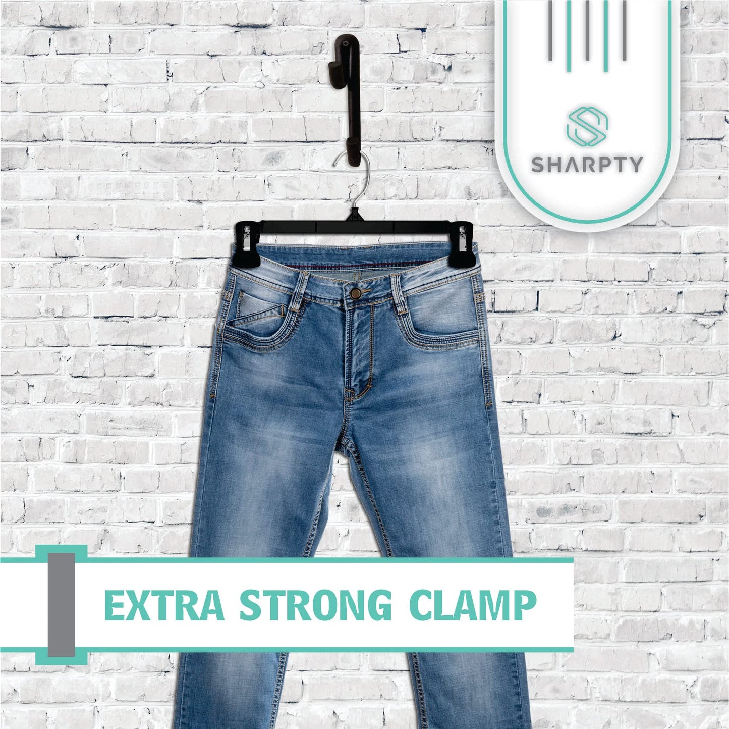 Sharpty Pant & Skirt Hangers - Closet Hangers for Shorts, Shirts, Jeans, Dresses, Slacks, Coats, Clothes, Clothing, Garments & More - Durable