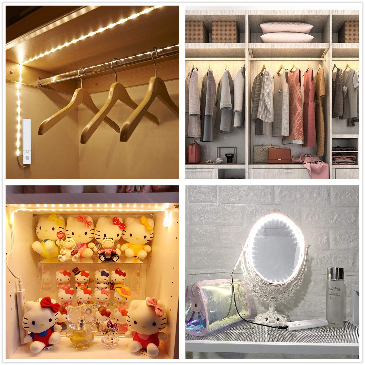 Battery Powered,Motion Sensor Led Light Strips Smart Night Light Motion Activated Led Strip Light for Room Cool White Light-5M / 16.4ft