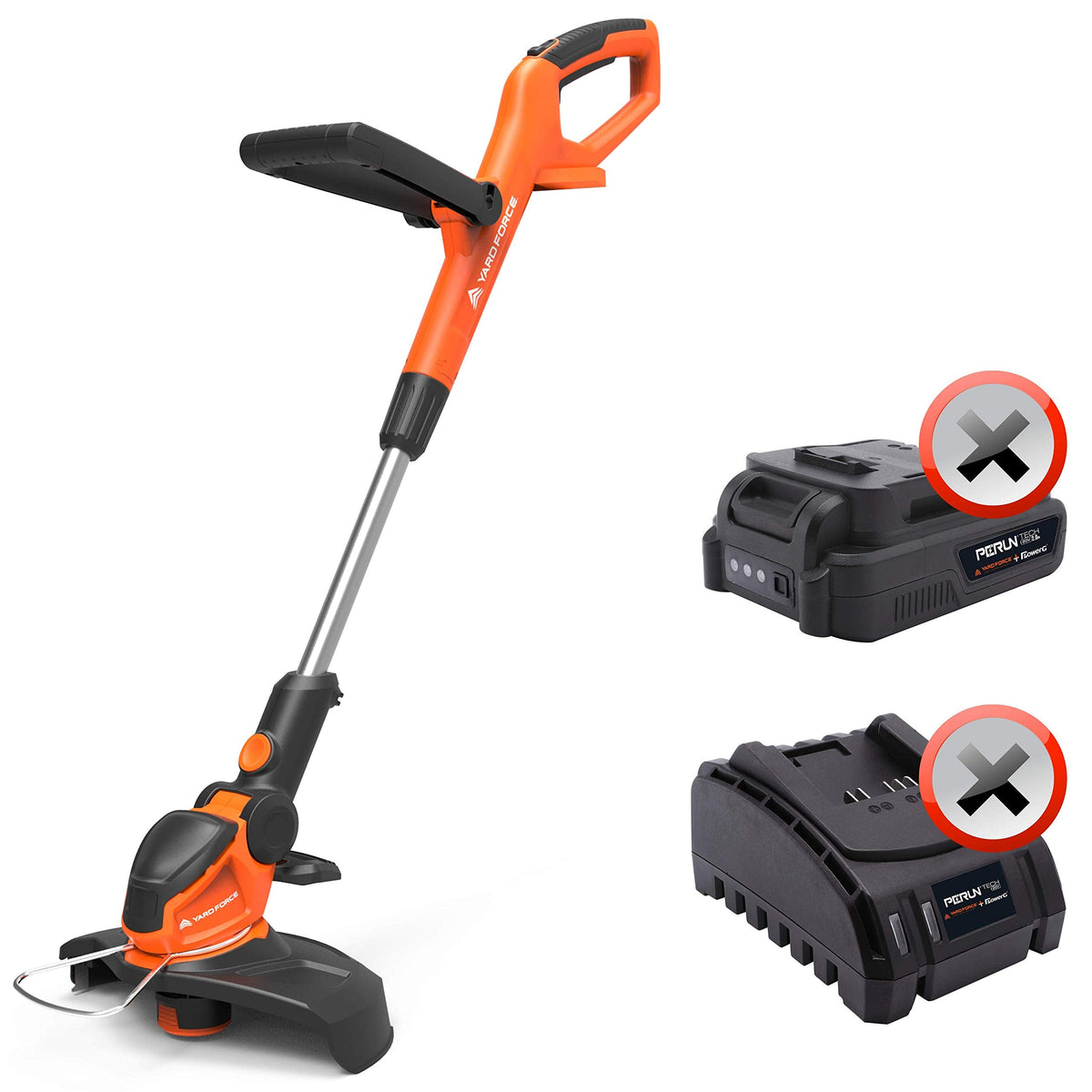 Yard Force LT C25W 20V Cordless Grass Trimmer with 25cm Cutting Width ? Body ONLY, Orange