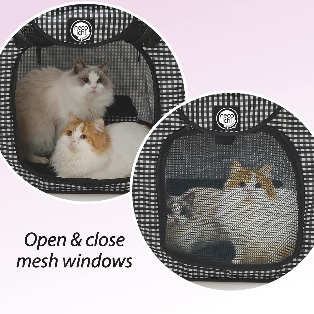 Necoichi Portable Stress Free Cat Cage, 1.32 kg, Black