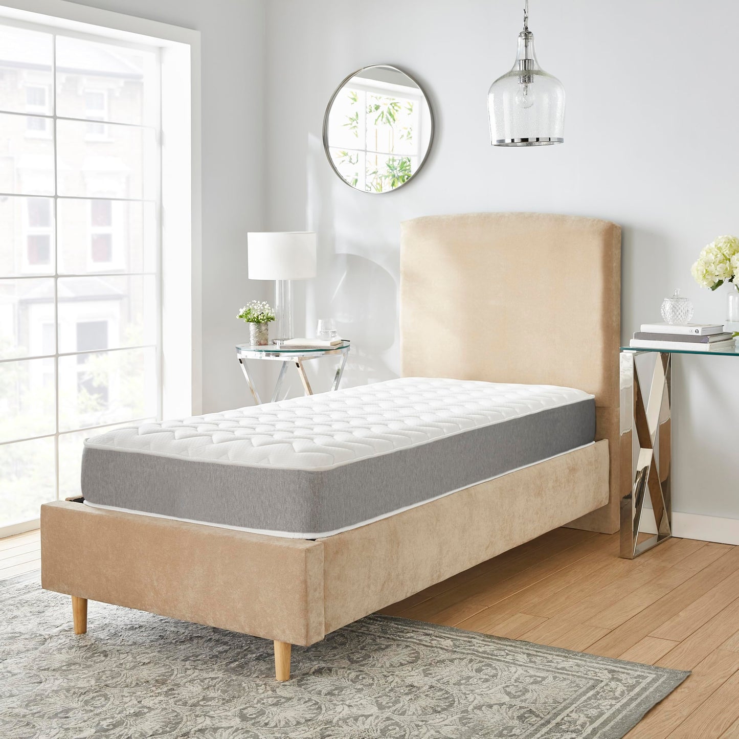 Starlight Beds Essentials Shorty Mattress, Zig Zag Soft Comfort Sleep Surface, 7.5 Inch Deep with Memory Foam Layer & Springs