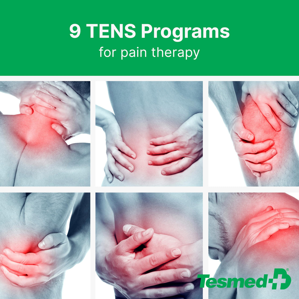 TESMED Fit 5.4: TENS Unit, EMS Muscle Stimulator & Muscle Massager (3-in-1), 22 Programs, 6 Customizable, Ideal for Pain Relief and Muscle