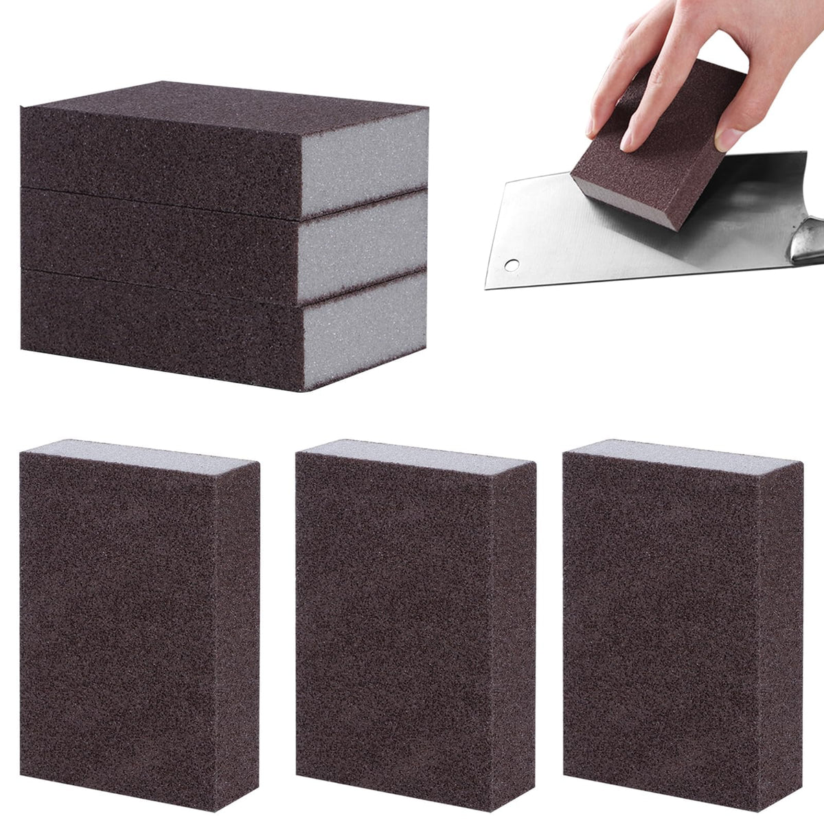 Sanding Sponges 6Pcs Carborundum Brush Emery Sponge Wet and Dry Dual-use Washing Kitchen Cleaner Tool Remove Stubborn Stain Home Dish Bathroom