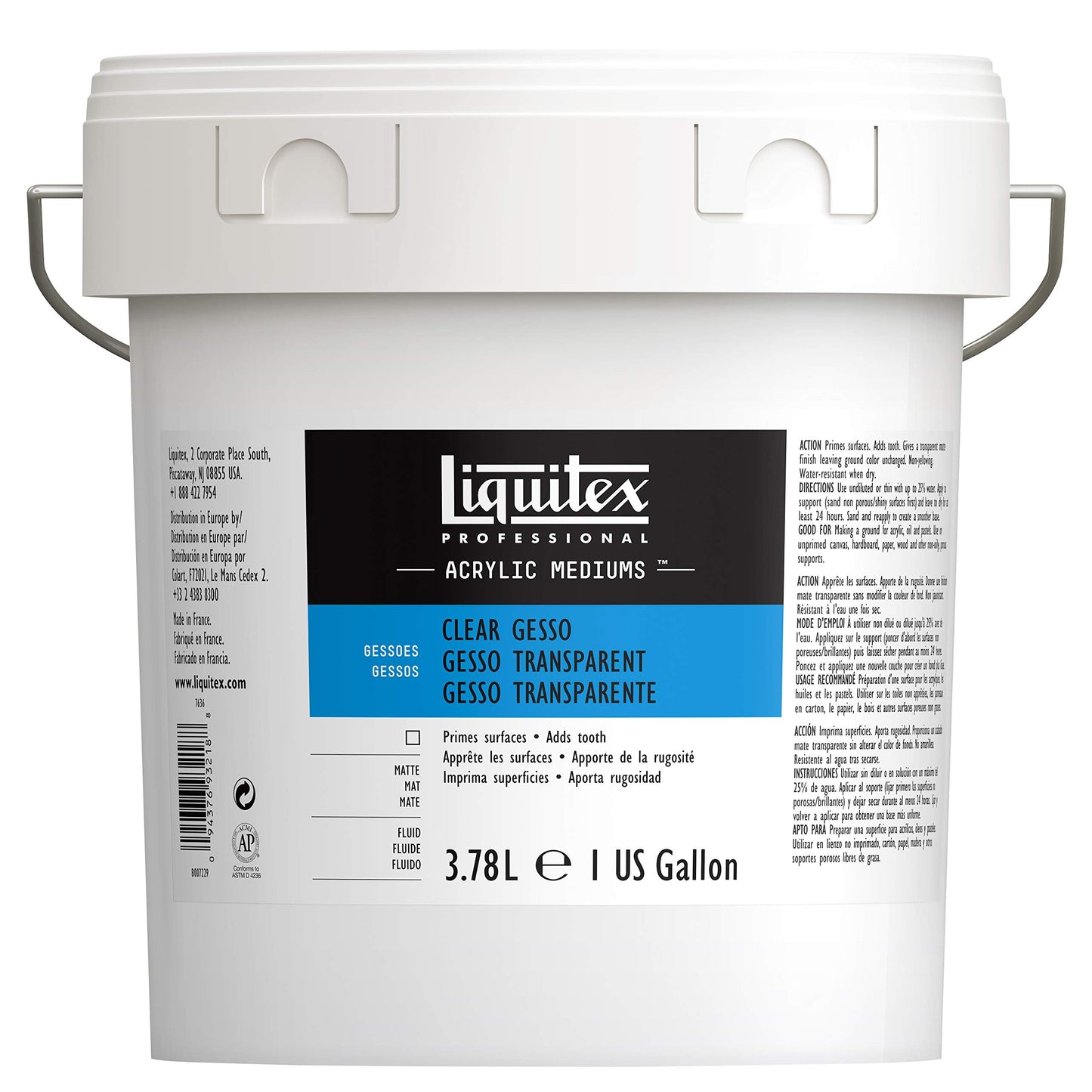 Liquitex Professional Clear Gesso Surface Prep Medium, 3.79 l