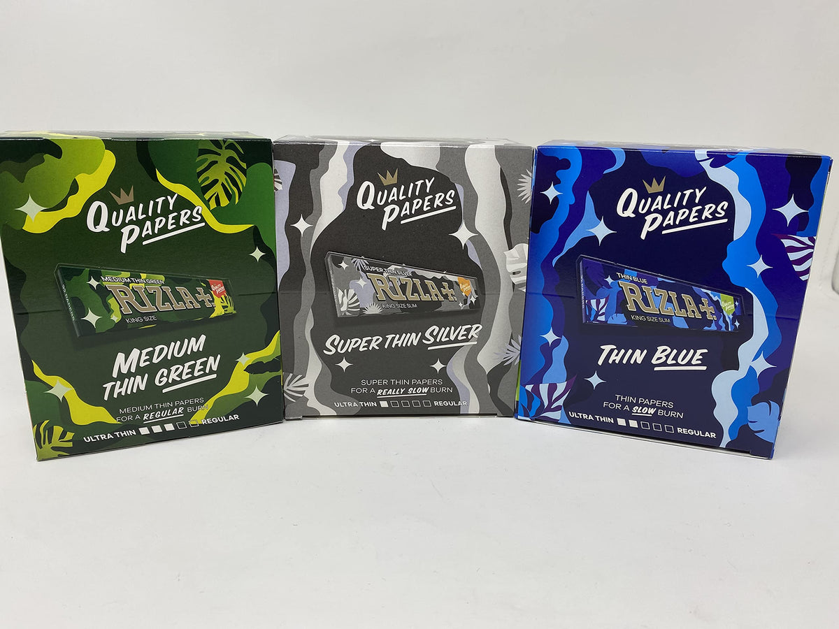 Rizla King Size Camouflage Rolling Paper Full Box Of 50 Booklets (Green)