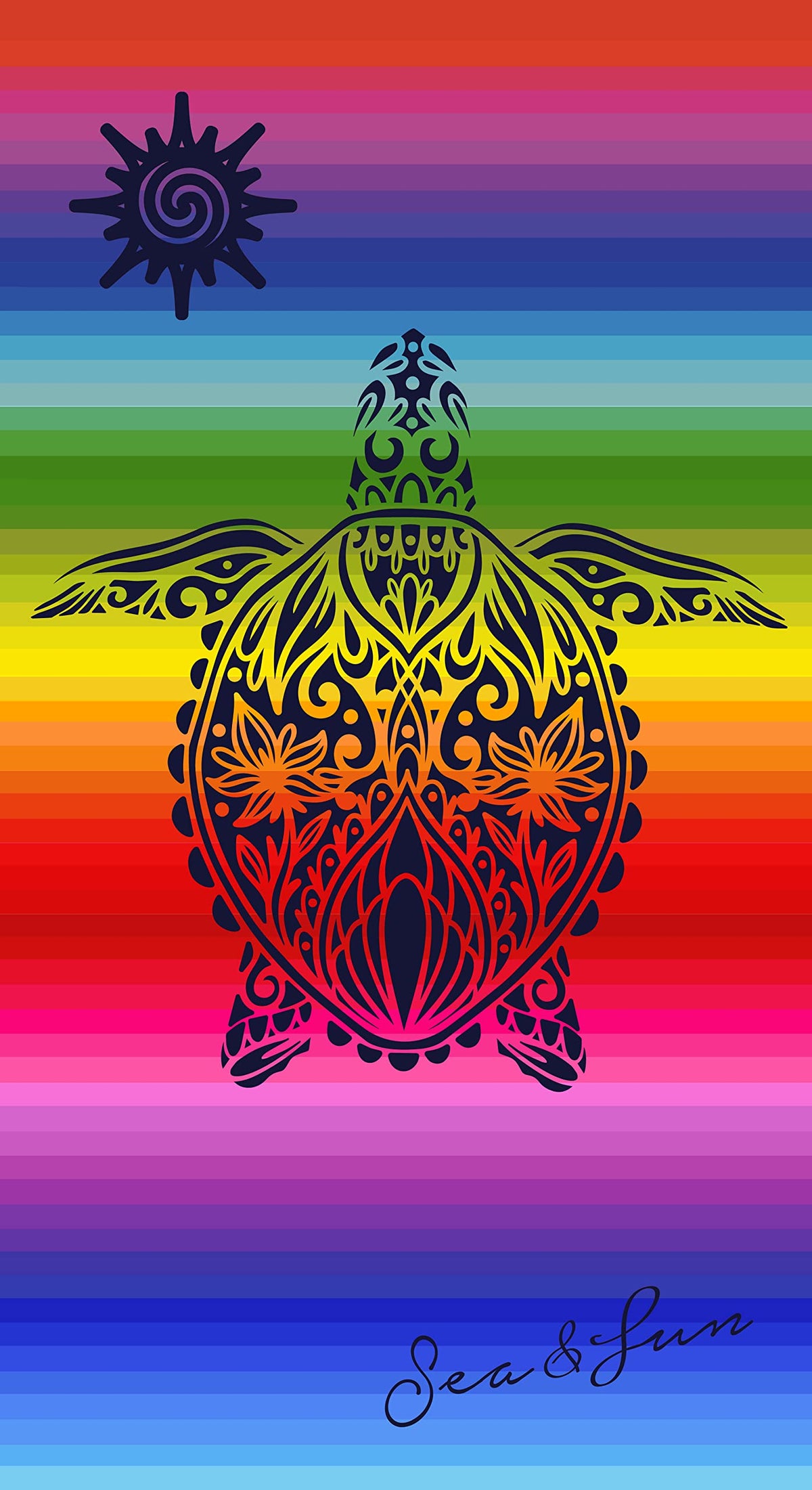 Miracle Home. Microfibre Turtle Towel, 100% Polyester, 75 x 145 cm. 15077