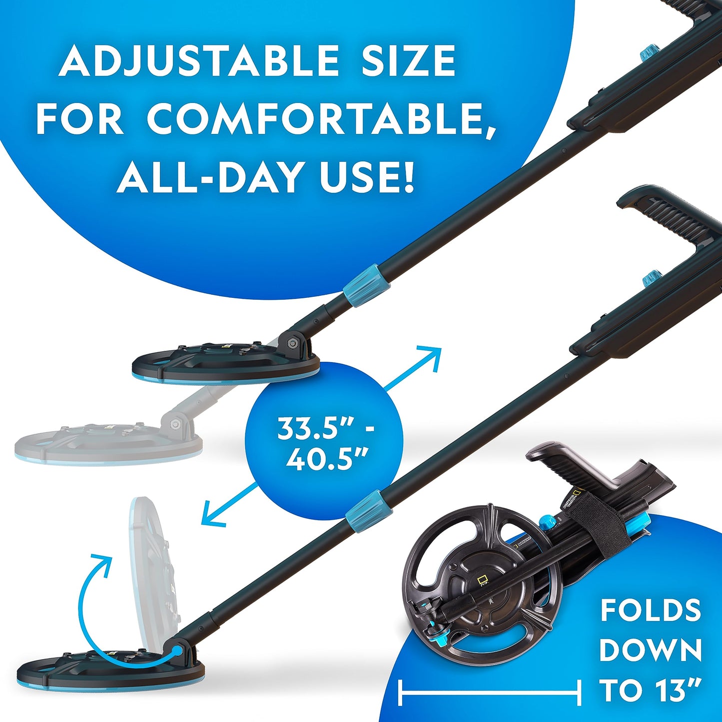 NATIONAL GEOGRAPHIC Starter Metal Detector Kit for Kids - Kids Metal Detector with 18.8 cm Waterproof Metal Detector Coil & Trowel, Lightweight Gold