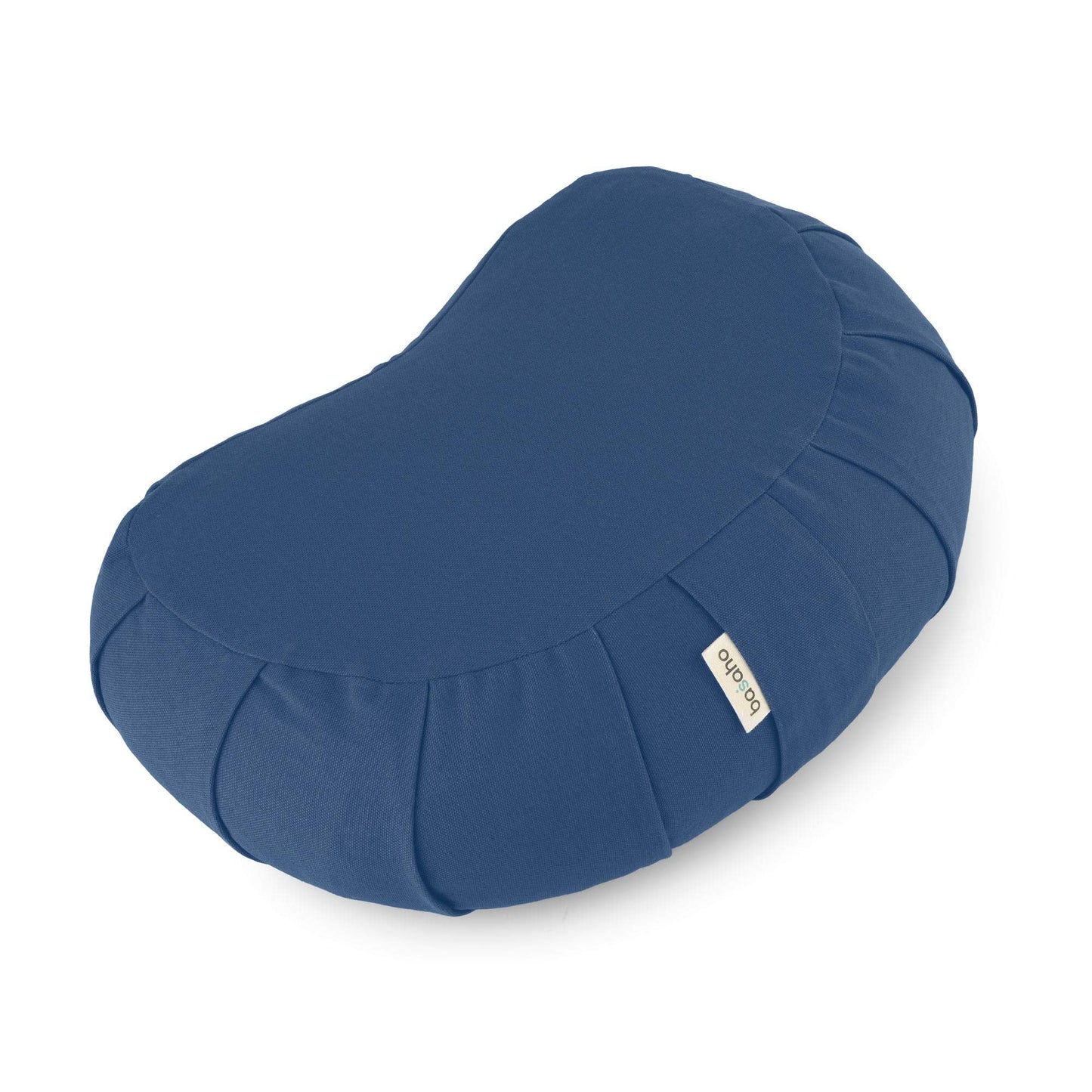 basaho CRESCENT Zafu Meditation Cushion | Organic Cotton | Buckwheat Hulls | Removable Washable Cover (Dusty Blue)